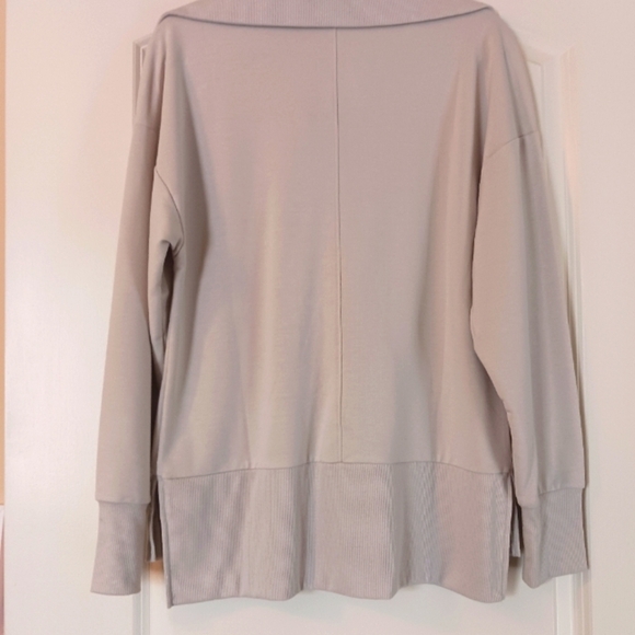 Sincerely Jules soft light tan pullover sweatshirt quarter button up. Size me… - Picture 9 of 10